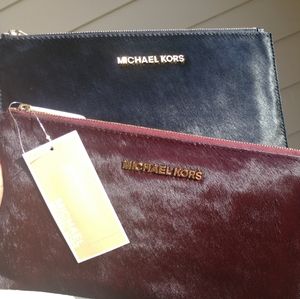 Michael Kors, Lrg Wristlet, Black (only); Merlot SOLD